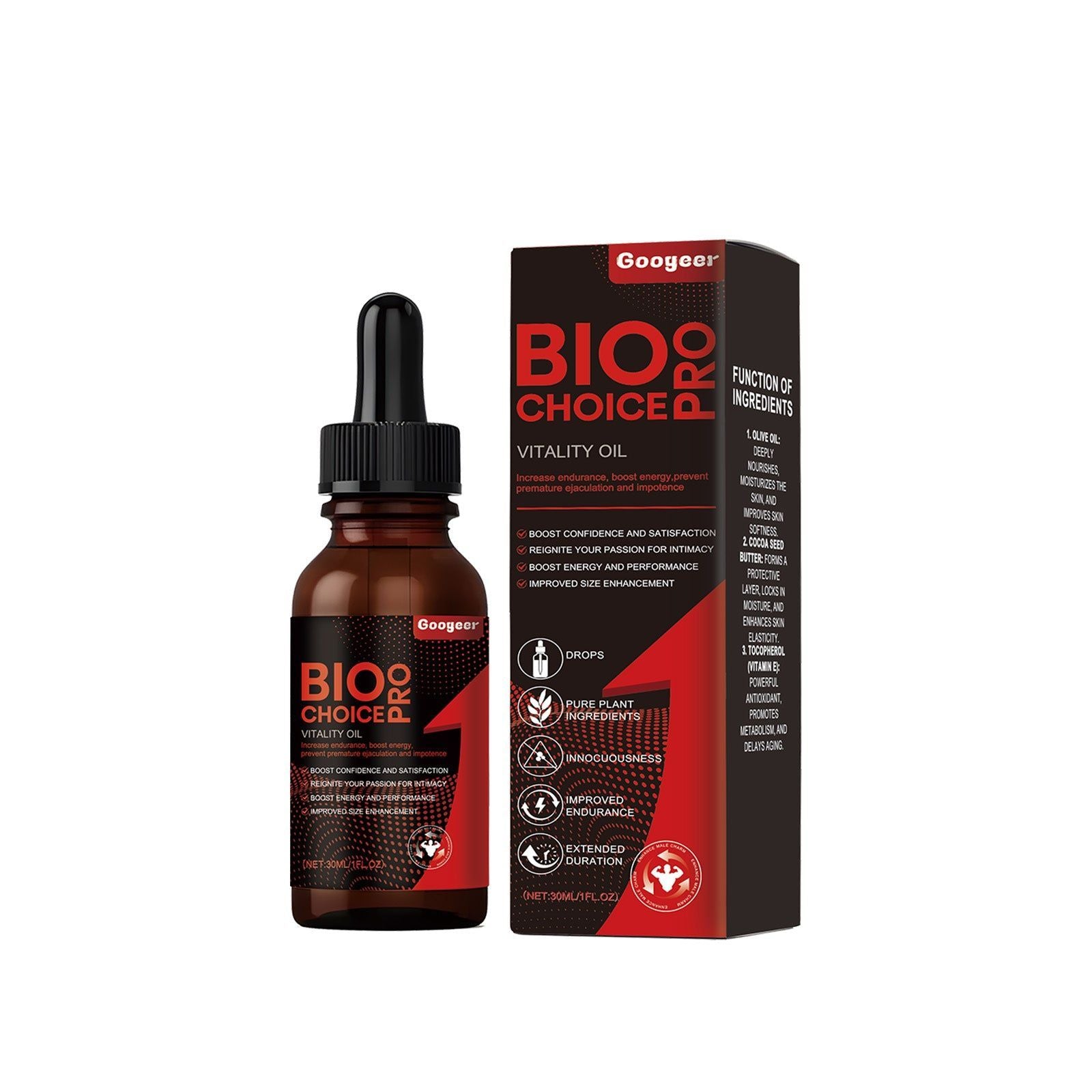Bio Pro Choice Vitality Oil Body Treatment, Natural Energy Boost, Male Enhancement, Body Care ,30ml