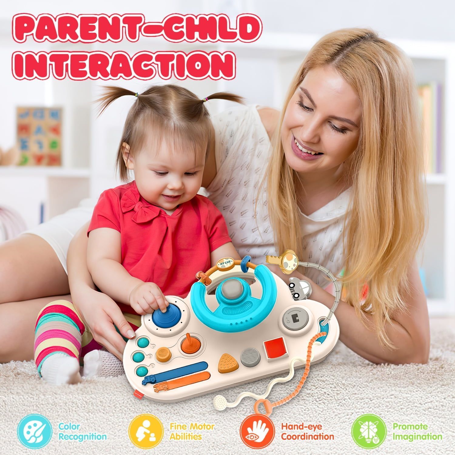 Baby Car Busy Board Steering Wheel Toys Toddlers Montessori Toy Christmas Gifts for Boys Girls