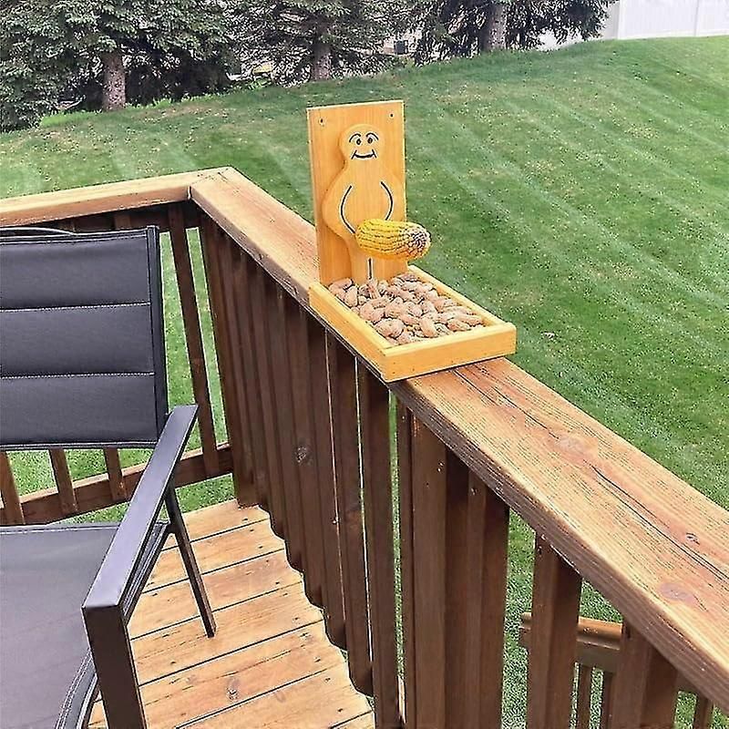 Proud Man Squirrel Feeder, Funny Proud Man Squirrel Feeder Wild Bird Feeders Wooden Decoration Squirrel Feeder Bird Lovers Gifts