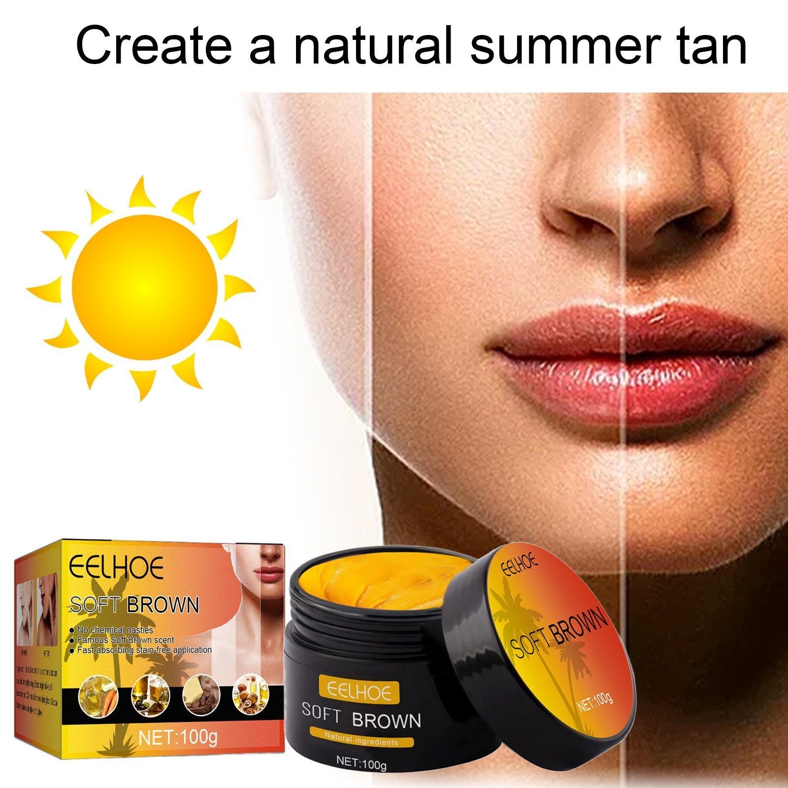 Aloe Vera Darkening Cream, Promotes Blackening, Sunbathing, Skin Repair ,100g