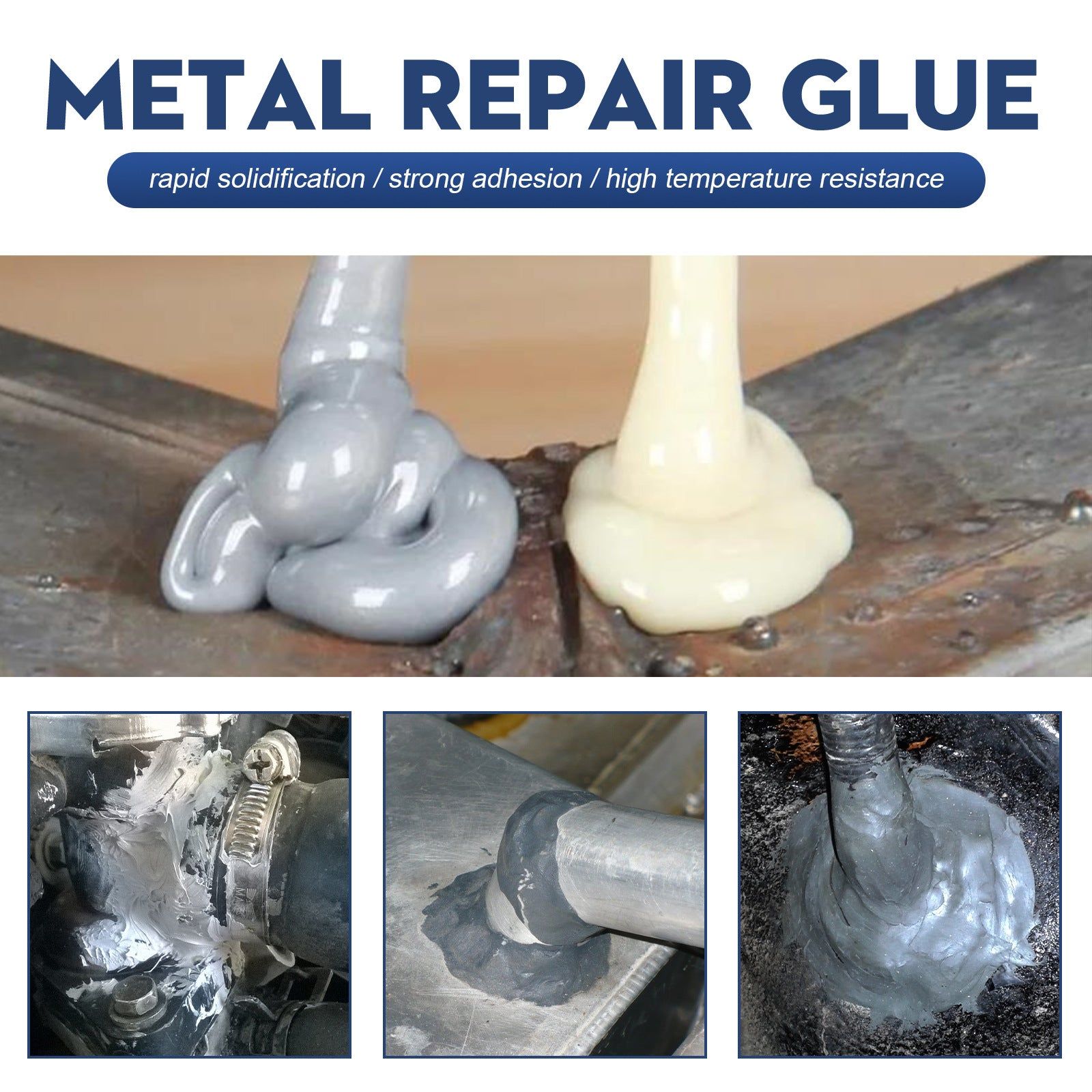 Casting Glue, Strong Adhesion, Quick-Dry Metal Repair, Waterproof, High Temp Resistant ,1set