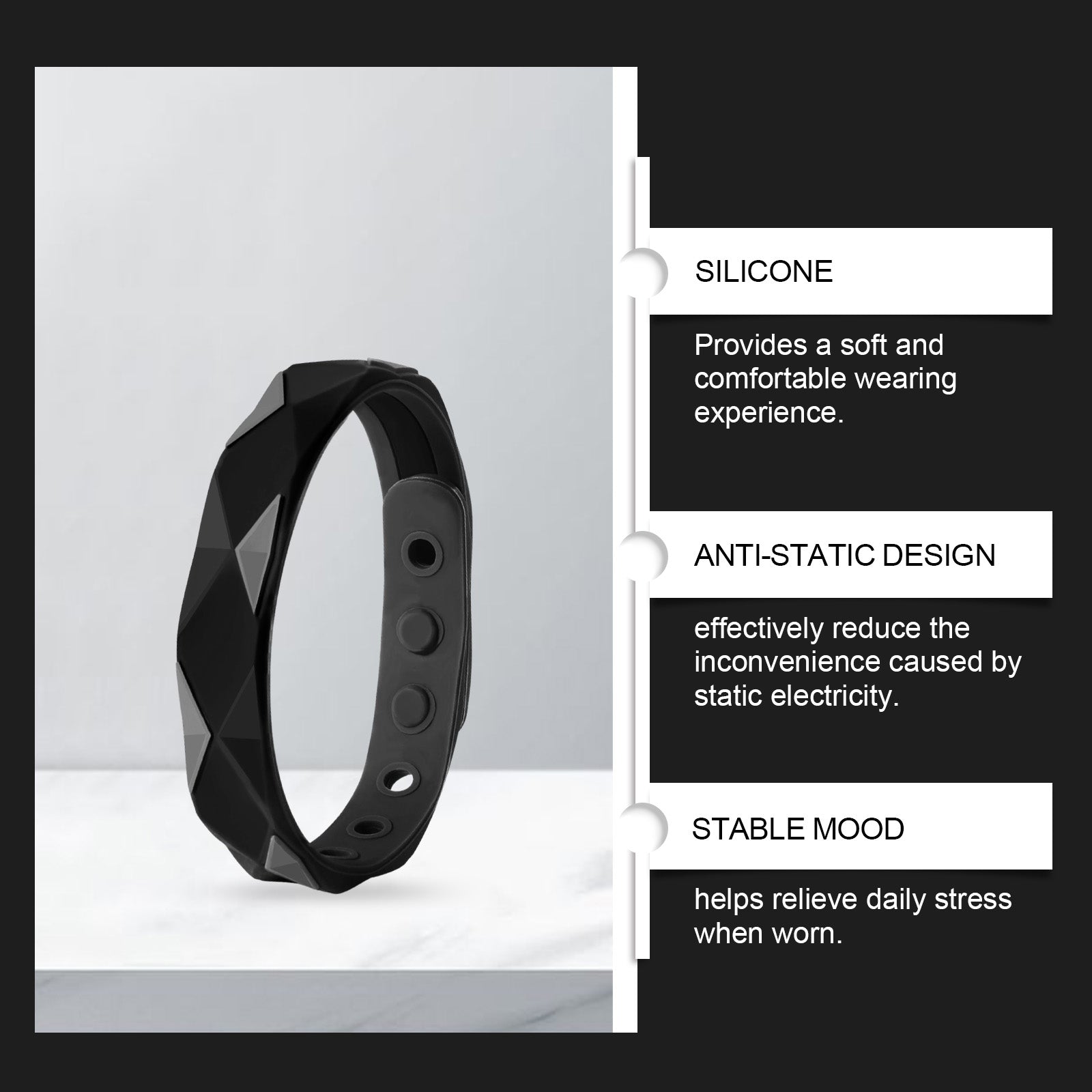 Body Care Silicone Wristband, Static Relief, Vitality Boost, Portable Wellness ,1pcs