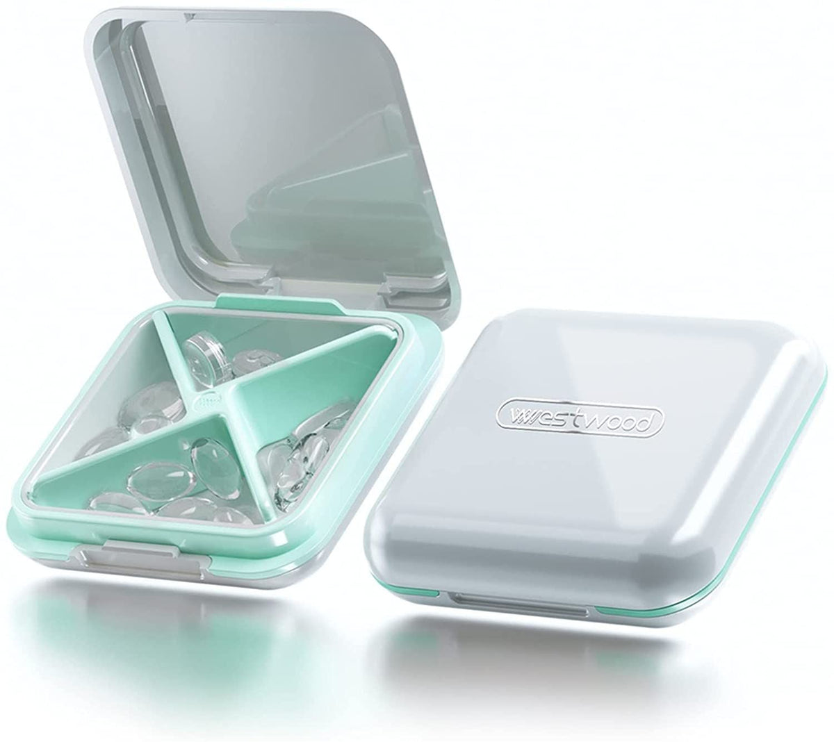 Daily Pill Case Small Pill Box Organizer Travel Medicine Container For Vitamins Fish Oils