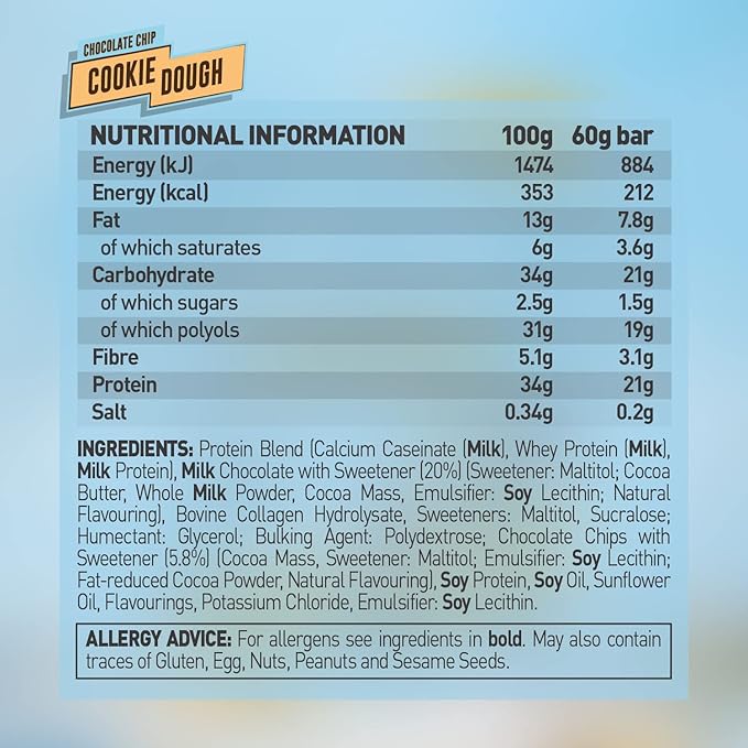 لوح بروتين غرينيد 12 × 60 جم كعكة كوكي دو (6/علبة)