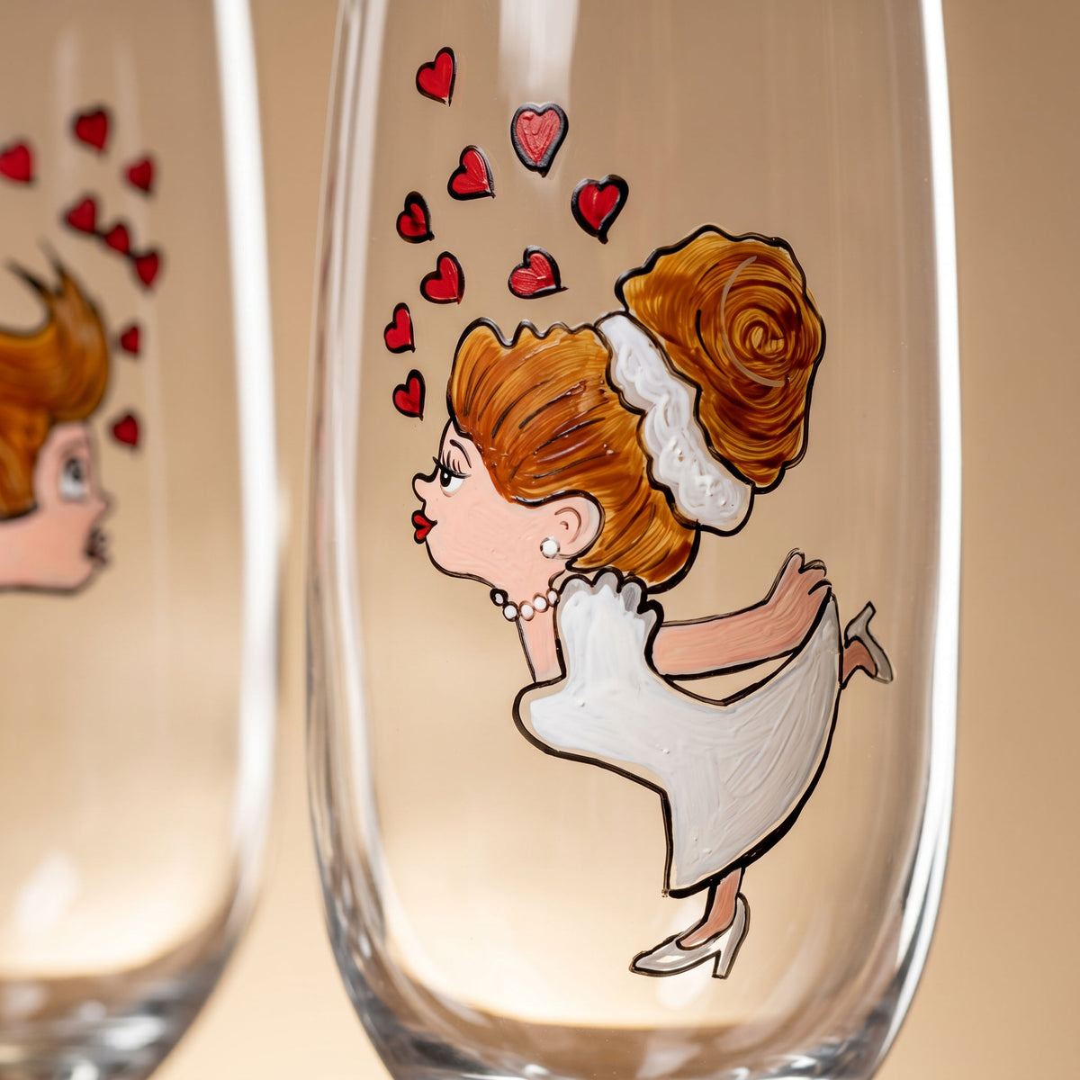 Handi Made Handpainted Bridal Champagne Flutes (Set of 2) (Delivered in up to 7 days)