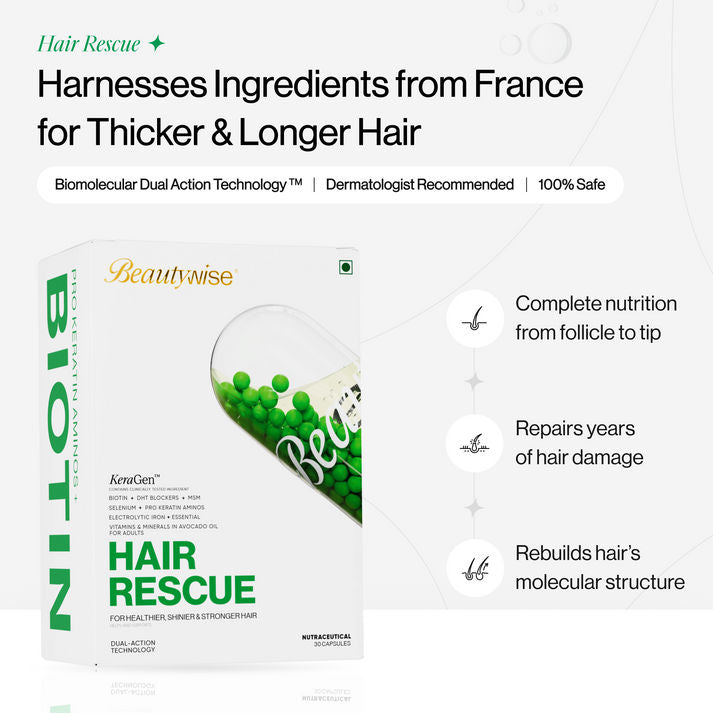 كبسولات بيوتين لإنقاذ الشعر من Beautywise 30 كبسولة