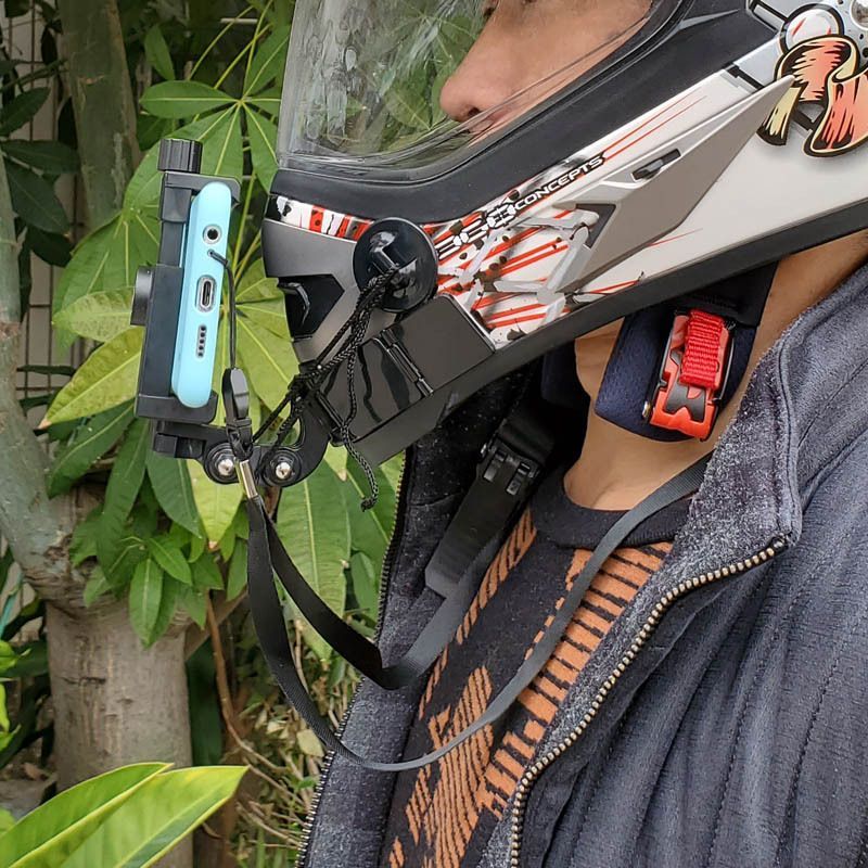 Motorcycle Integrated Hinge Helmet Chin Stand Camera Accessories For gopro10 hero9