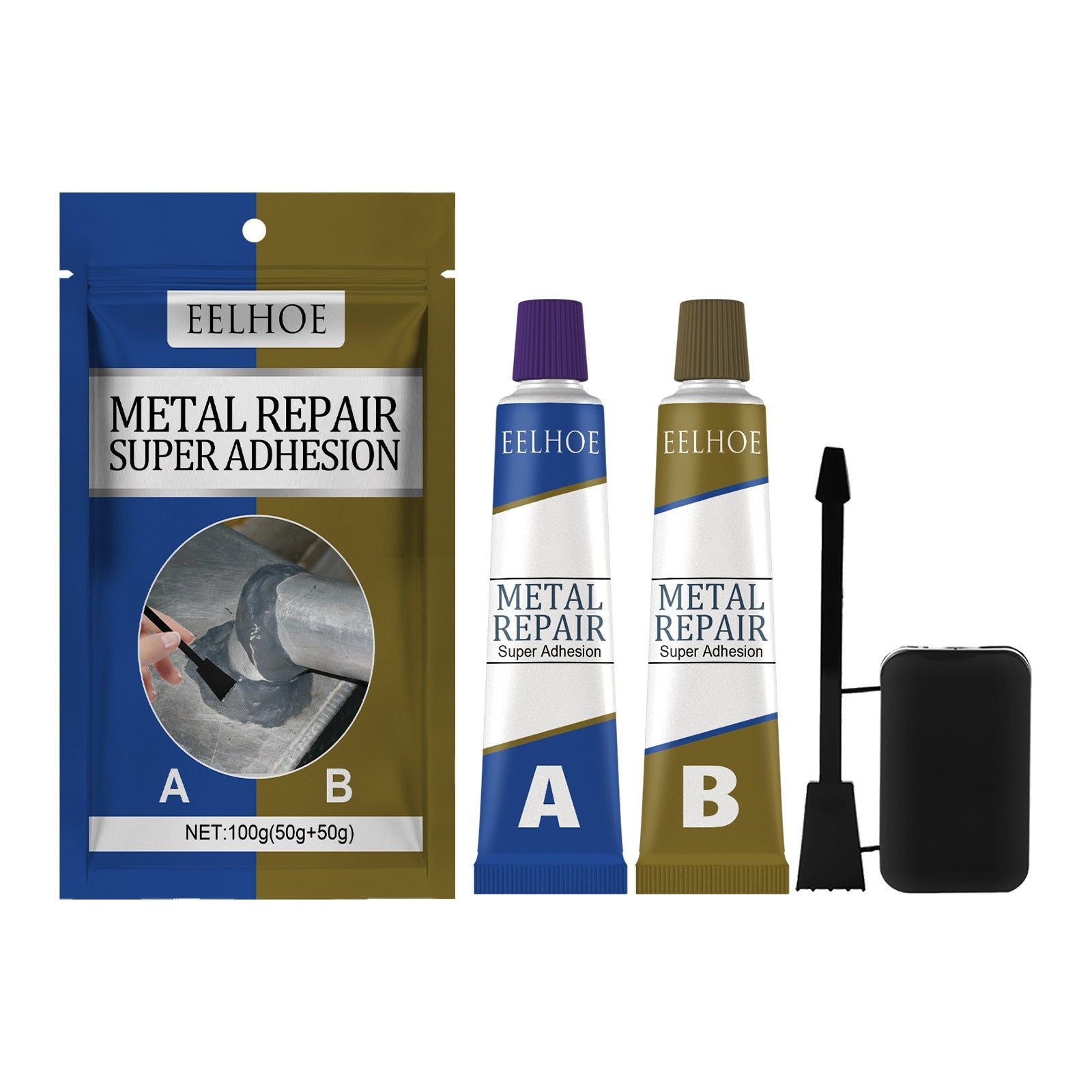 Casting Glue, Strong Adhesion, Quick-Dry Metal Repair, Waterproof, High Temp Resistant ,1set