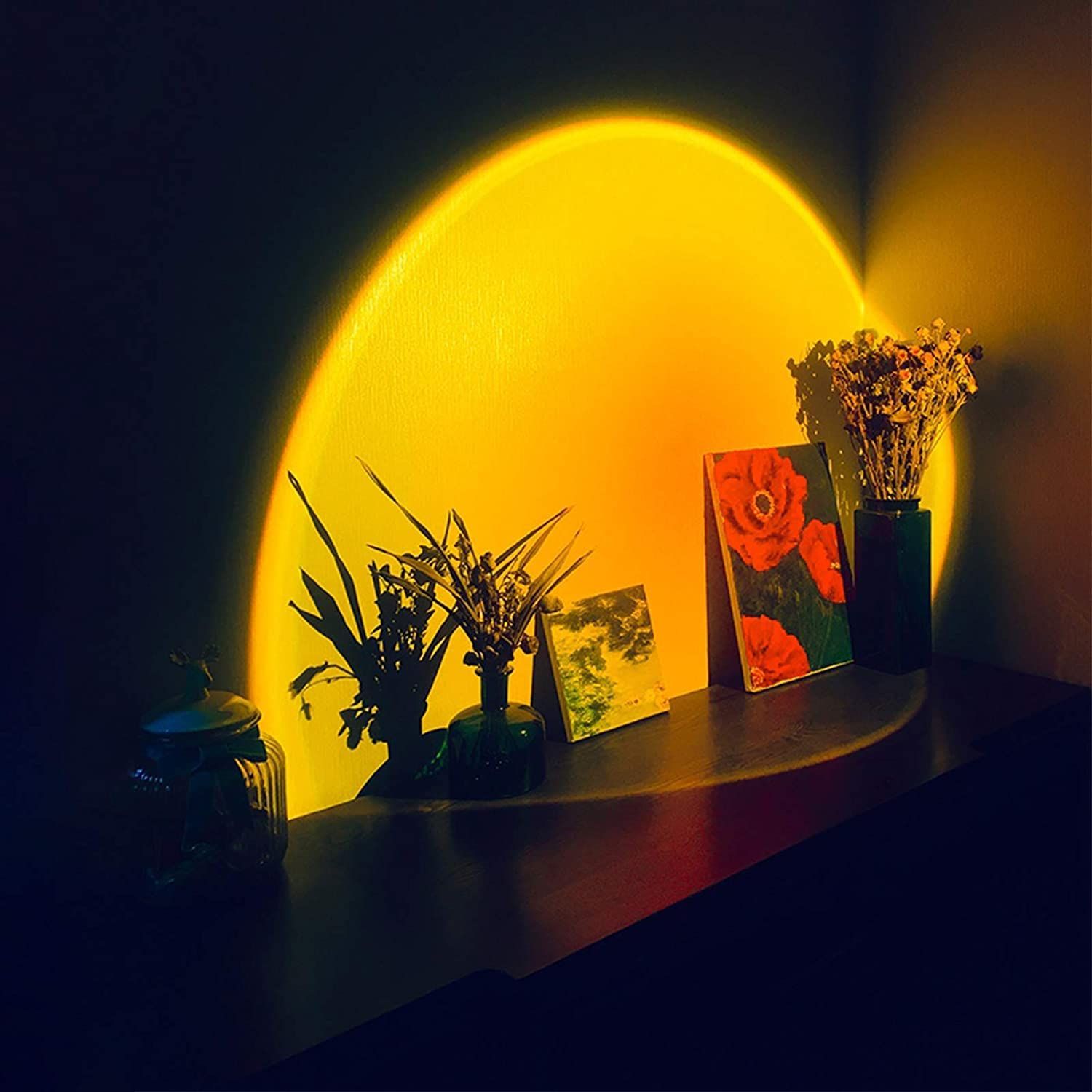 LED Sunset Projector Lamp 90 Degree Rotation Rainbow Sun Night Light