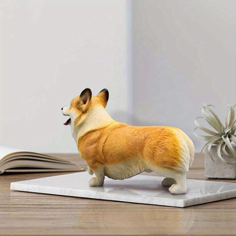 Corgi Dog Animal Resin Simulation Toy Pet Figure Resin Decoration Gift
