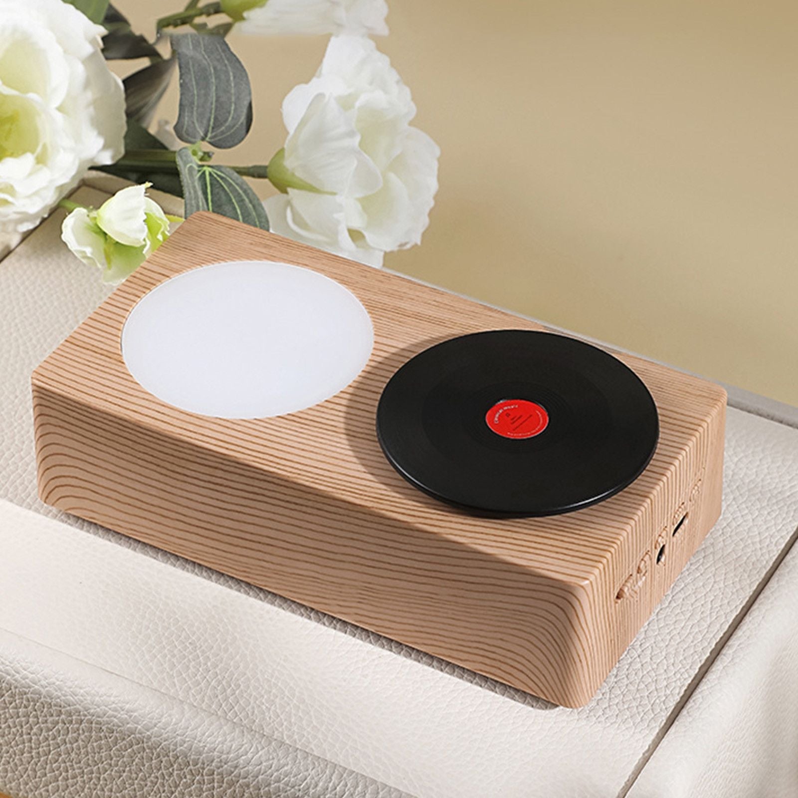Bluetooth Speaker Retro Record Player Wireless Night Light Creative Gift