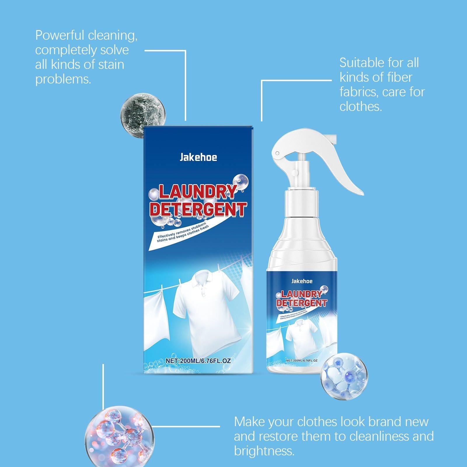Clothing Cleaner, Powerful Stain Remover, Gentle, Easy to Use, Safe for Clothes ,200ml