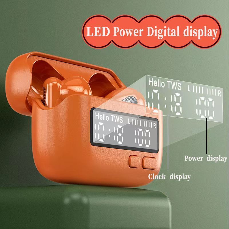 Wireless Earbuds Retro Clock Display Noise Reduction Stereo Sound Multifunction Earphone