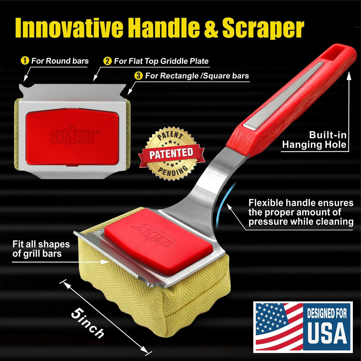 Bristle Free Barbecue Brush Replaceable Cleaning Head Safe Replacement Cleaning Pad