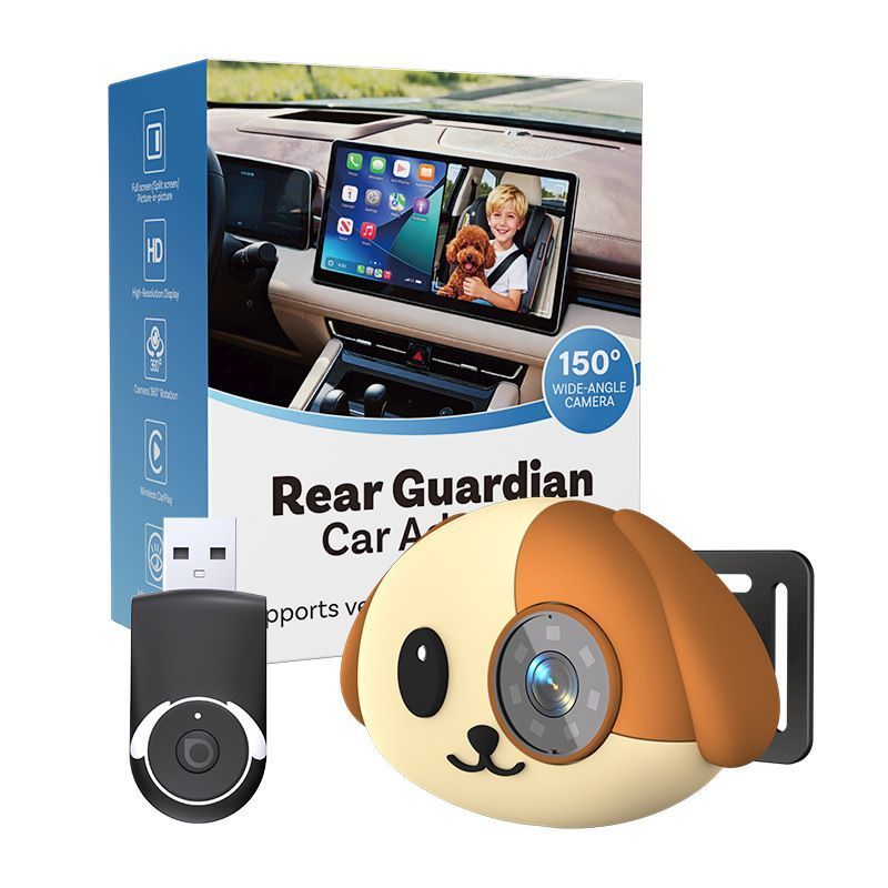 Cabin Care 2-in-1 Car Baby Monitor Camera & Wireless CarPlay Adapter,  Rear View Infant Safety Camera with Night Vision