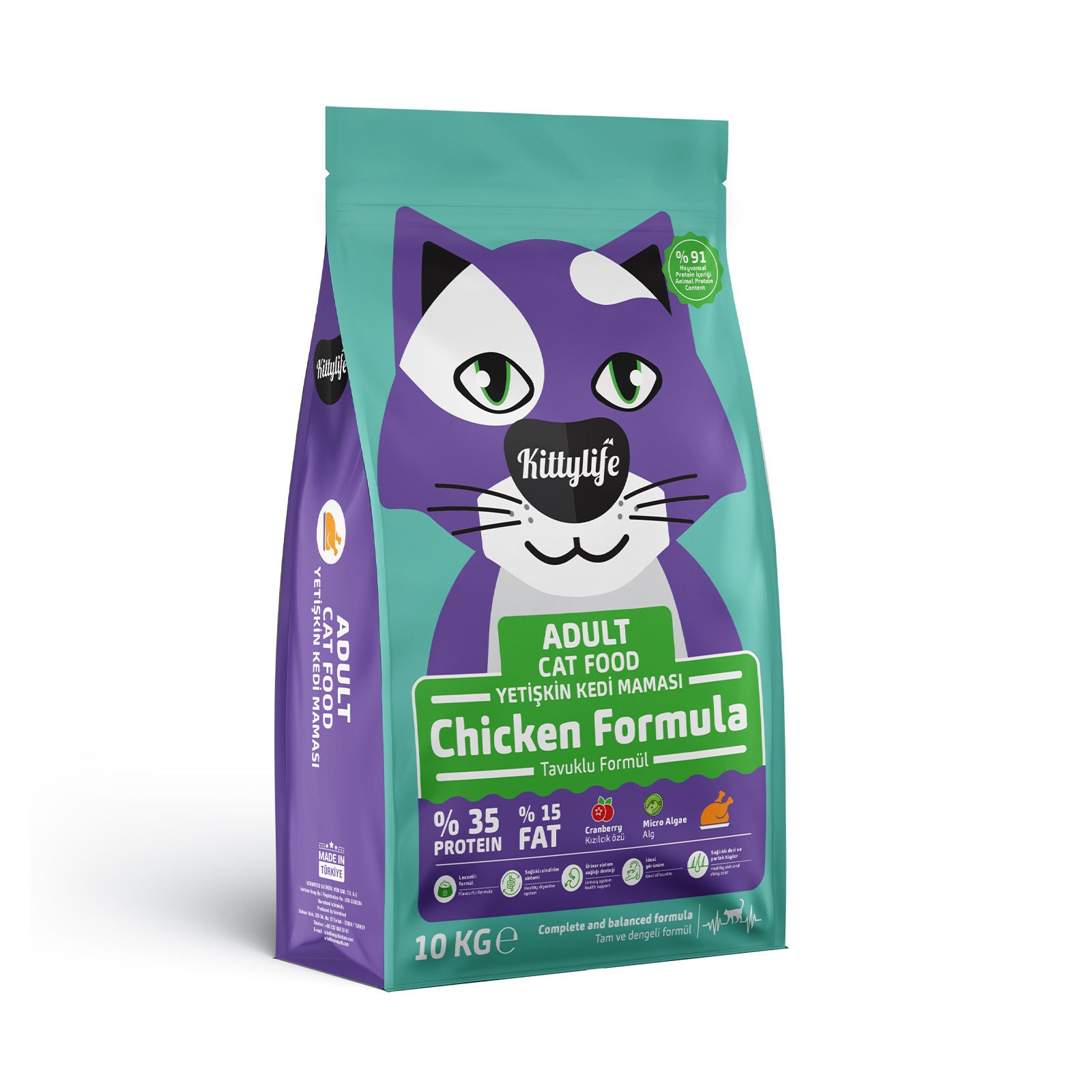 KittyLife Premium Adult Dry Cat Food with Chicken, 91% Animal Based Protein for Strong Muscles, Immunity & Healthy Digestion