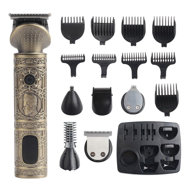 Copper 6-in-1 Rechargeable Hair Clipper with USB Charging and Multiple Blades