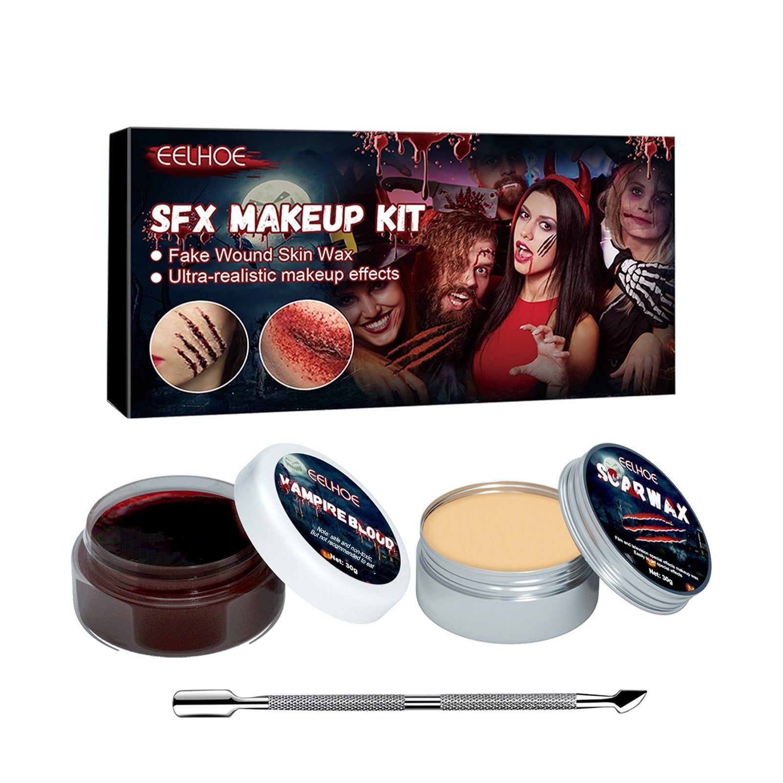 Create Realistic Fake Scars with SFX Makeup Kit, Horror, Wounds, Special Effects ,1set