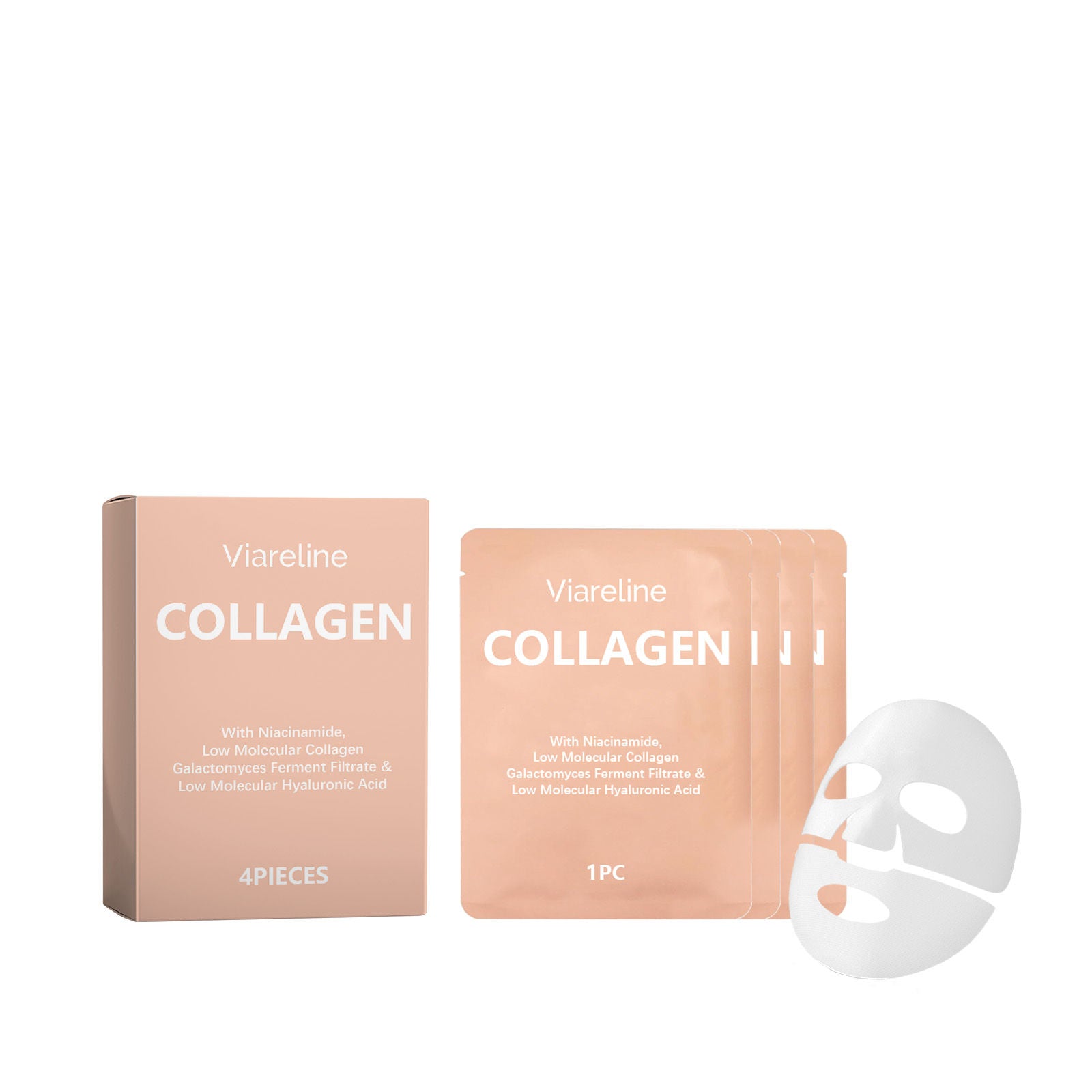 Collagen Hydrating Mask, Facial Care, Deep Moisturizer, Pre-Makeup Glow ,4pcs