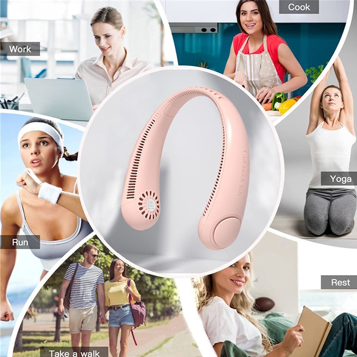 Bladeless Neck Fan Hanging Small Fan Portable Hands Free Neck Fan For Outdoor Sports Travel