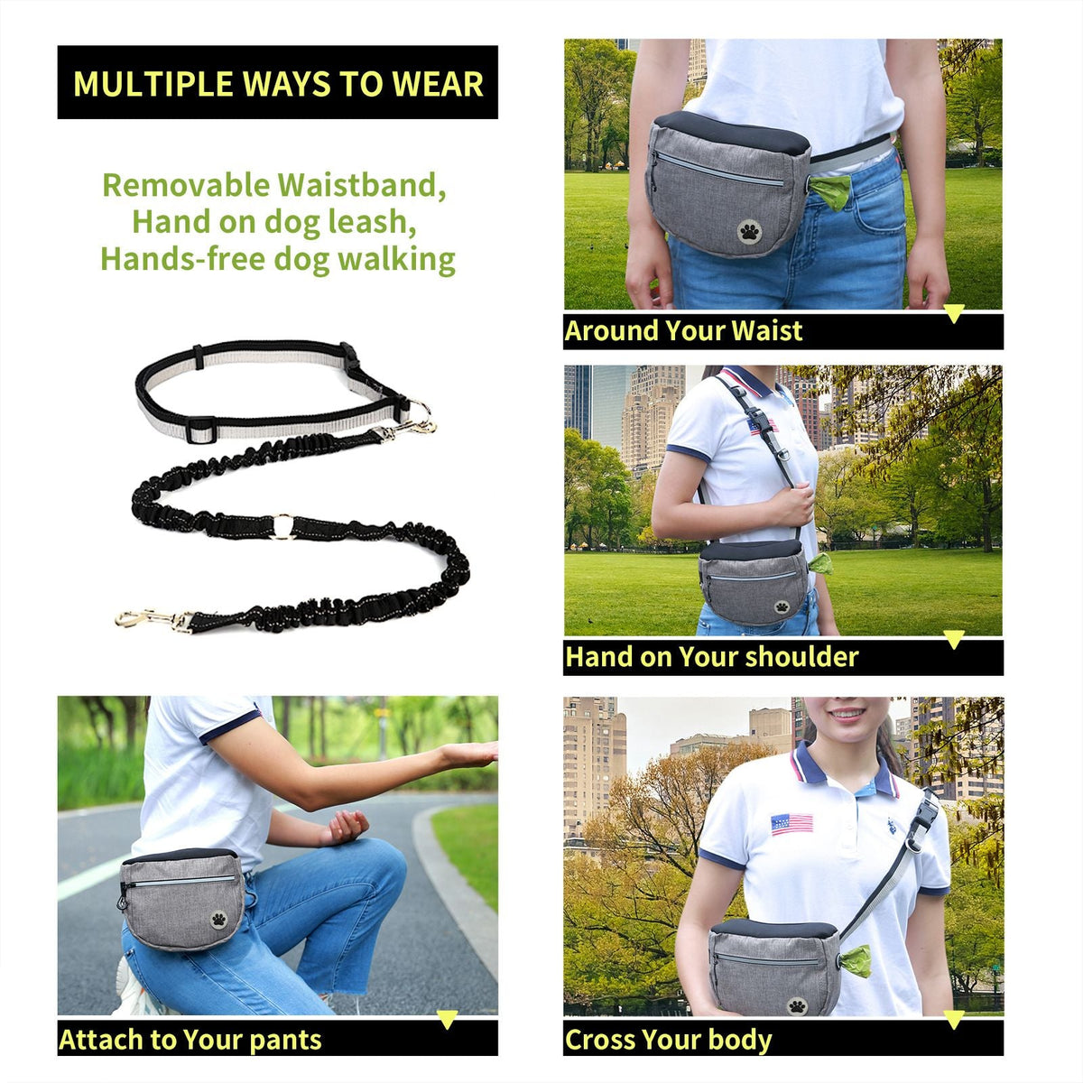 Dog Treat Training Bag Waist Pouch Dispenser Fanny Pack Food Storage Snack Bags