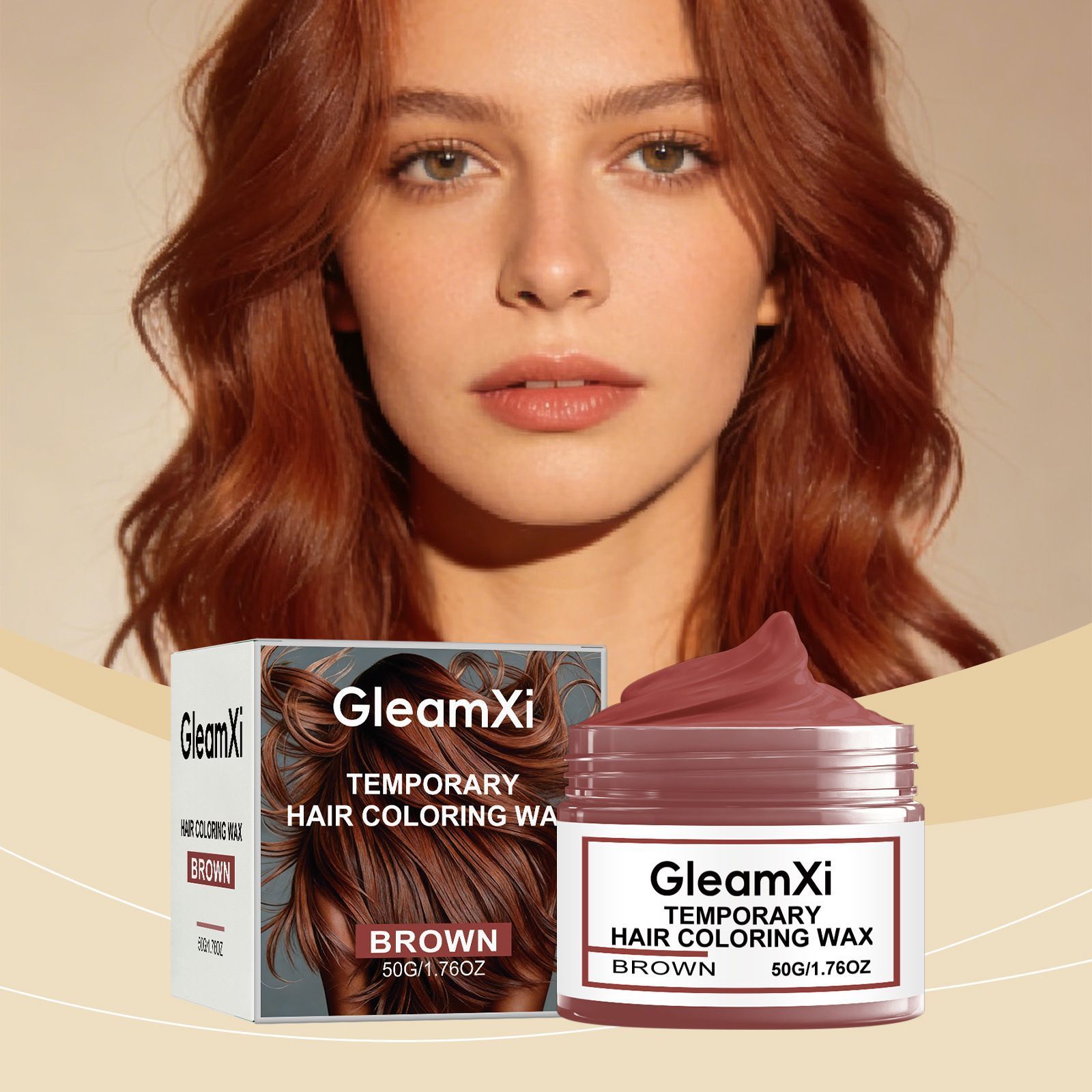 Temporary Brown Hair Color Wax Washable 50g