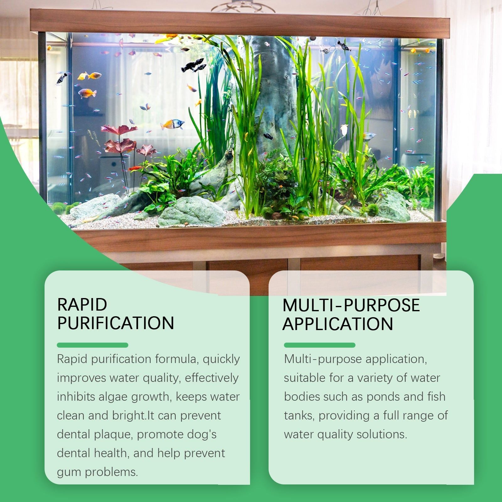 Algae Removal Powder, Fast Fish Tank Algae Cleaner, Eco-Friendly Water Clarifier ,100ml+ measuring cup *1