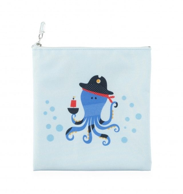Mycey Snack Bag, Reusable Medium Snack Pouch with Pirate Design
