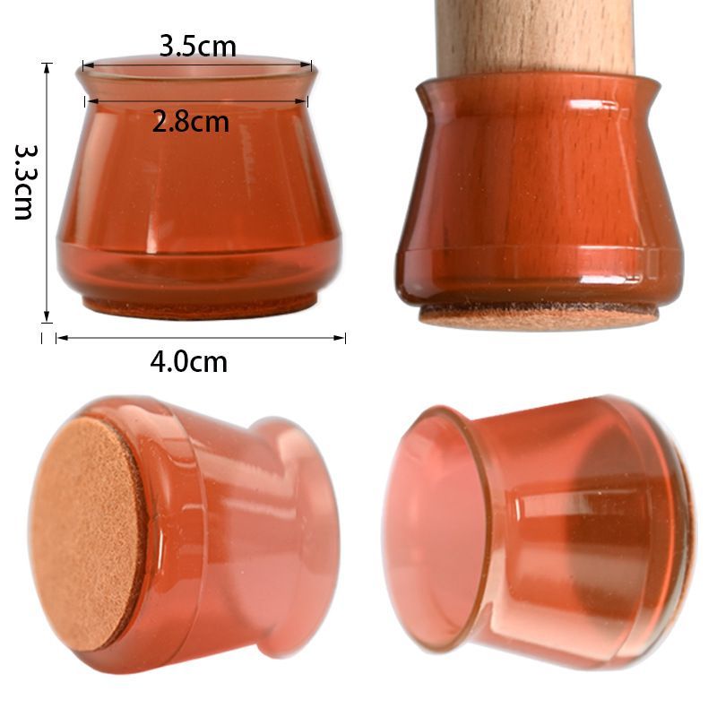 24pcs Furniture Feet Protectors With Felt Bottom Silicone Table Leg Caps
