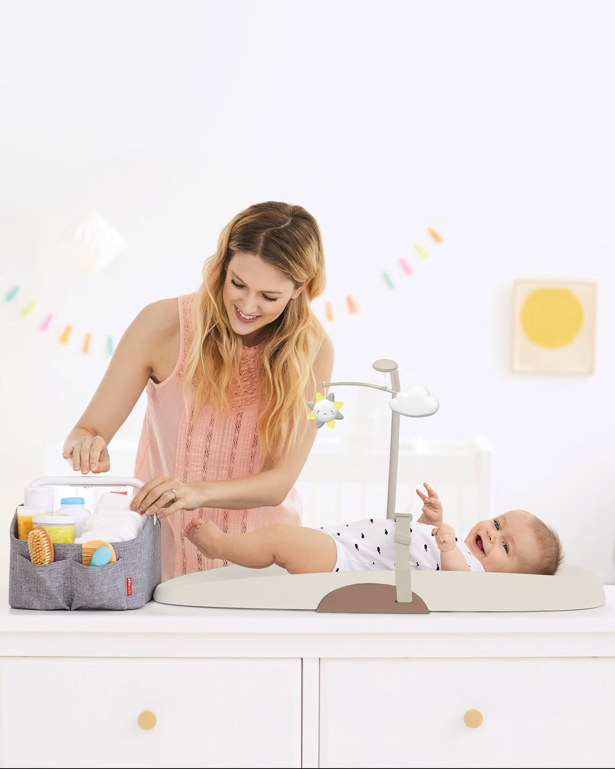 Skip Hop Nursery Style Wipe Clean Changing Pad- Oat