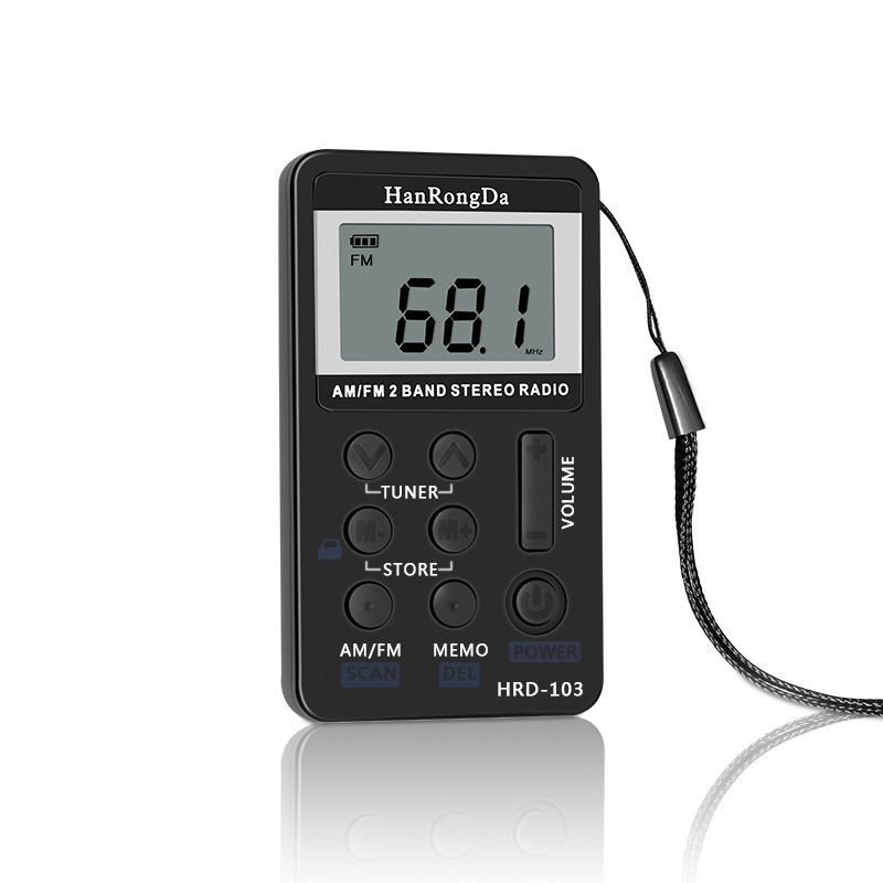 Mini Digital Radio Portable Rechargeable AM FM Radio With Headphone For Walking Hiking