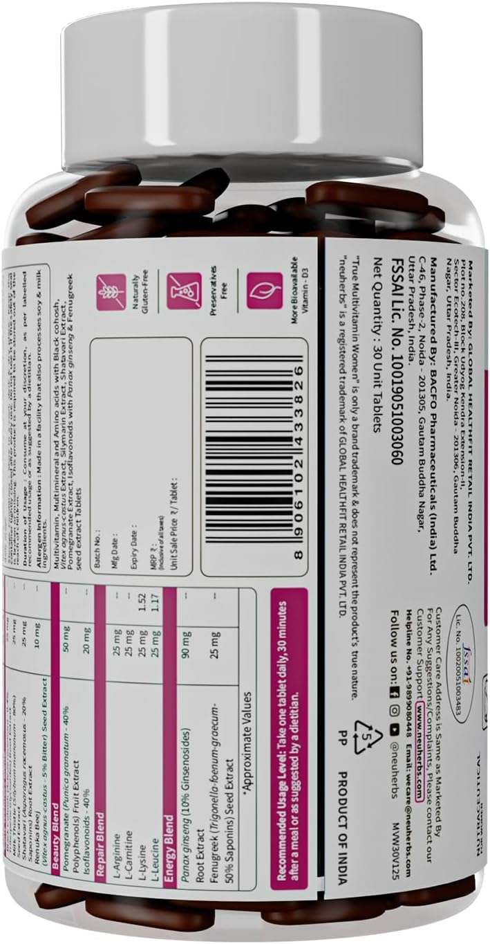Neuherbs True Multivitamin Women -Veg Tablets 30