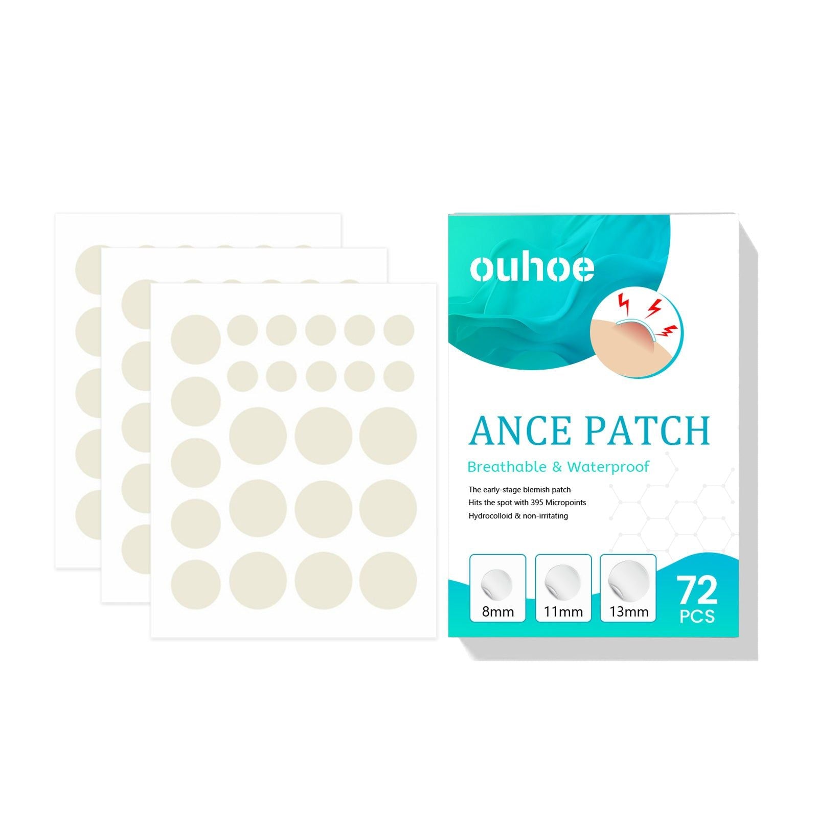 Acne Patch, Reduce Acne Fast, Invisible Hydrocolloid Pimple Cover, Clear Skin ,72pcs