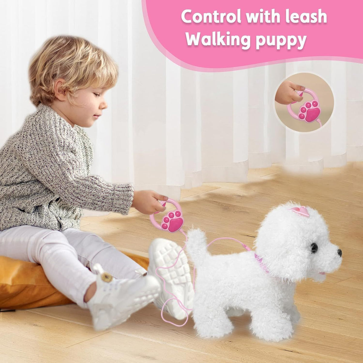 Electronic Plush Puppy Dog Toy Interactive Toys Realistic Stuffed Animal Dog for Girls Boys