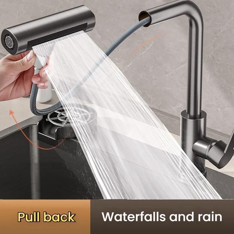 Waterfall Kitchen Faucet Non-pull-out Version Gunmetal Gray