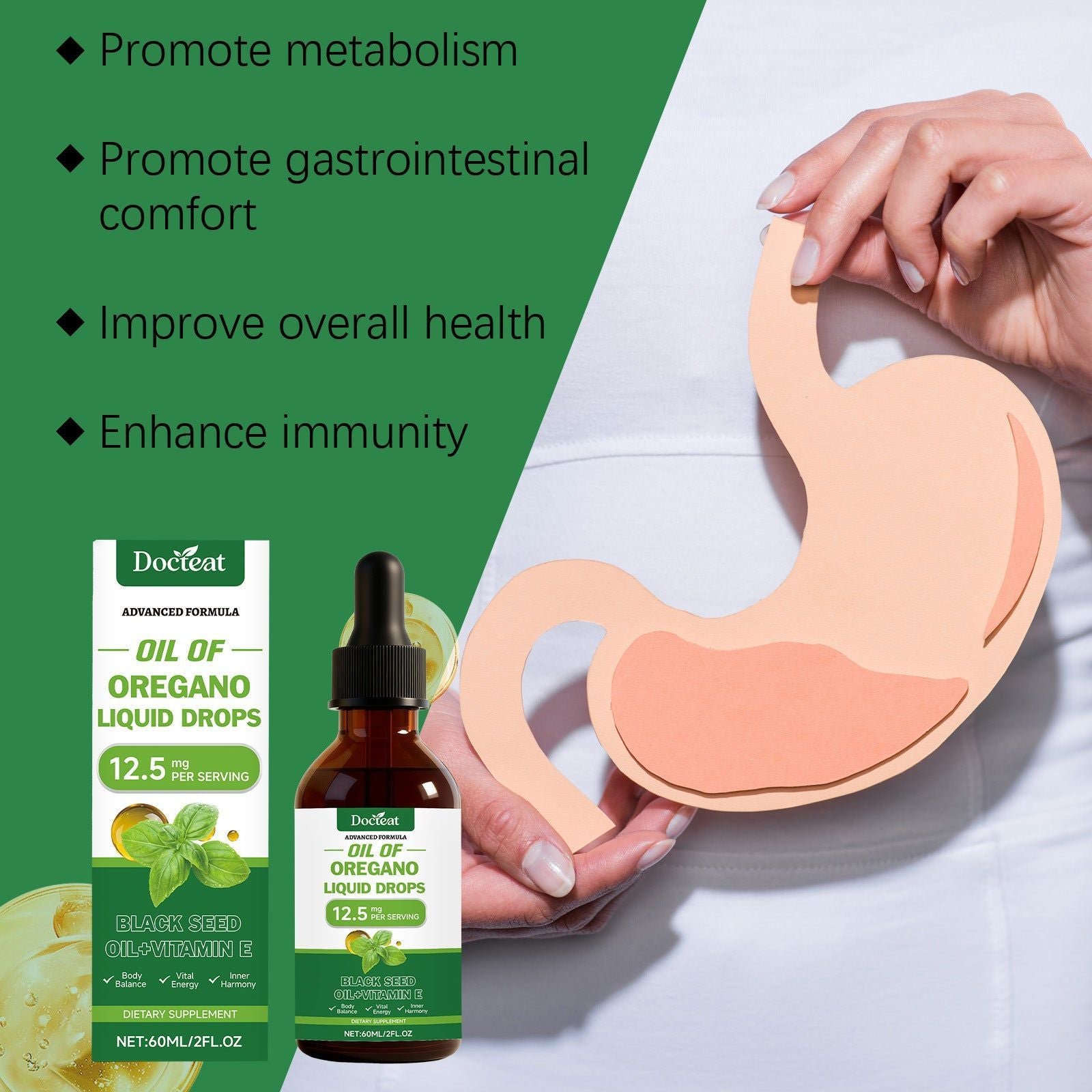 Boost Your Body Care with Oregano Oil Drops, Natural Vitality Support ,60ml