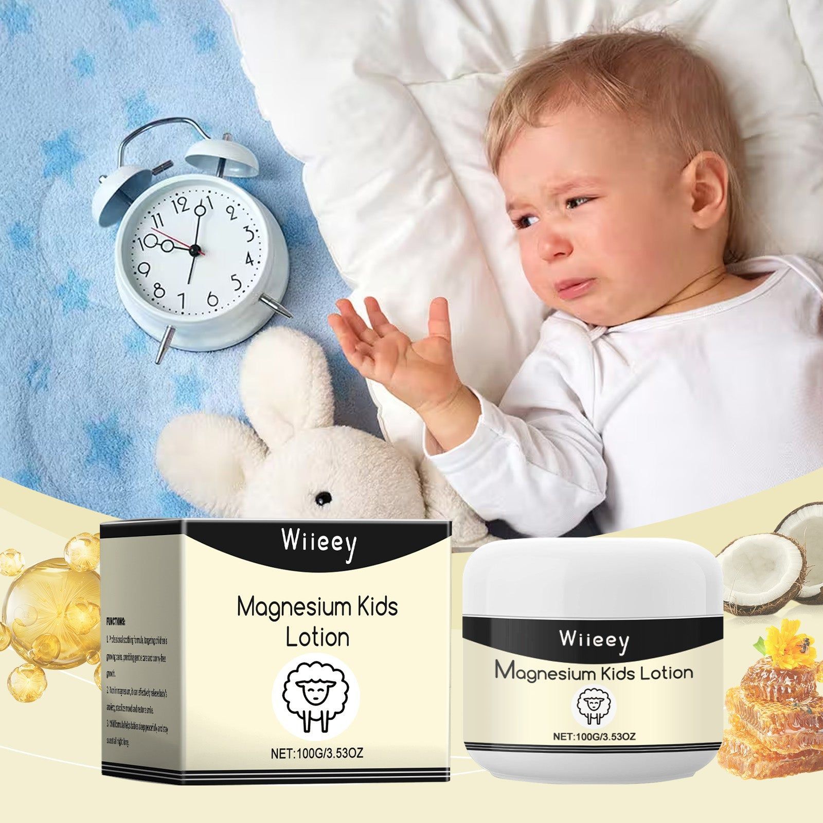 Children's Sleep Magnesium Body Care Cream, Gentle, Moisturizing, Soothing, Natural Sleep Aid ,100g