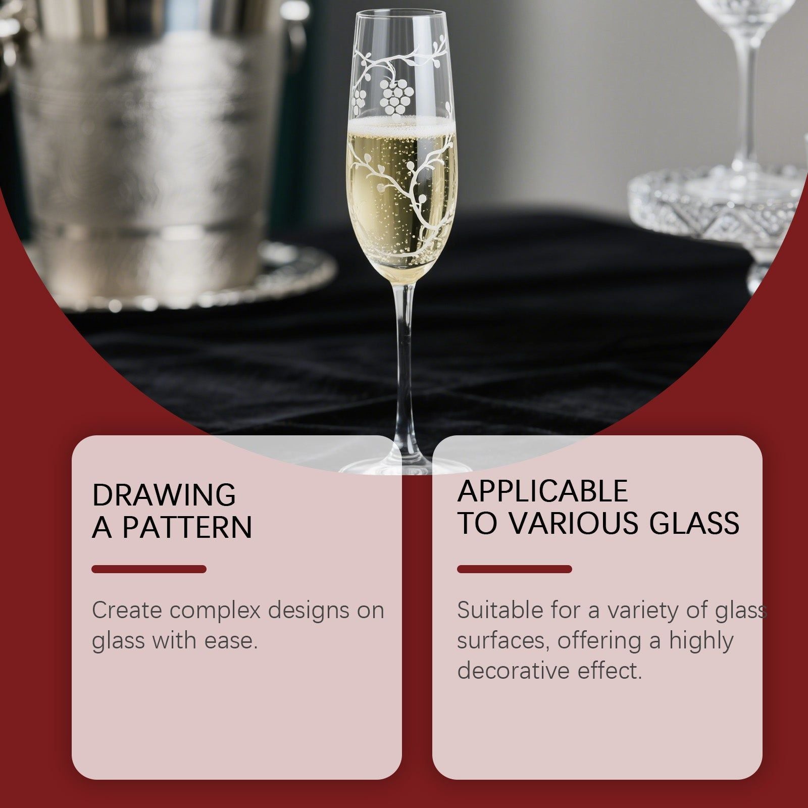 Create Stunning Frosted Etched Glass Art, Easy DIY Glass Etching Kit, Long-lasting Design ,1set