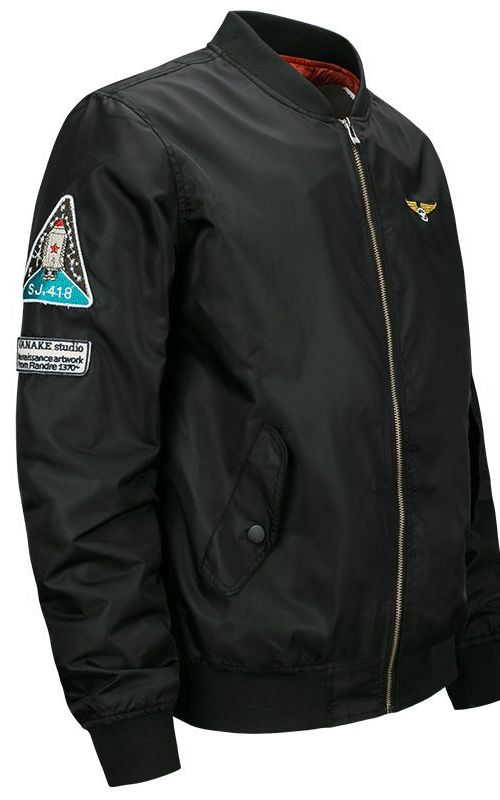 Men Bomber Jacket Stand Collar Zipper Flight Short Jacket Slim Tactical Windbreaker