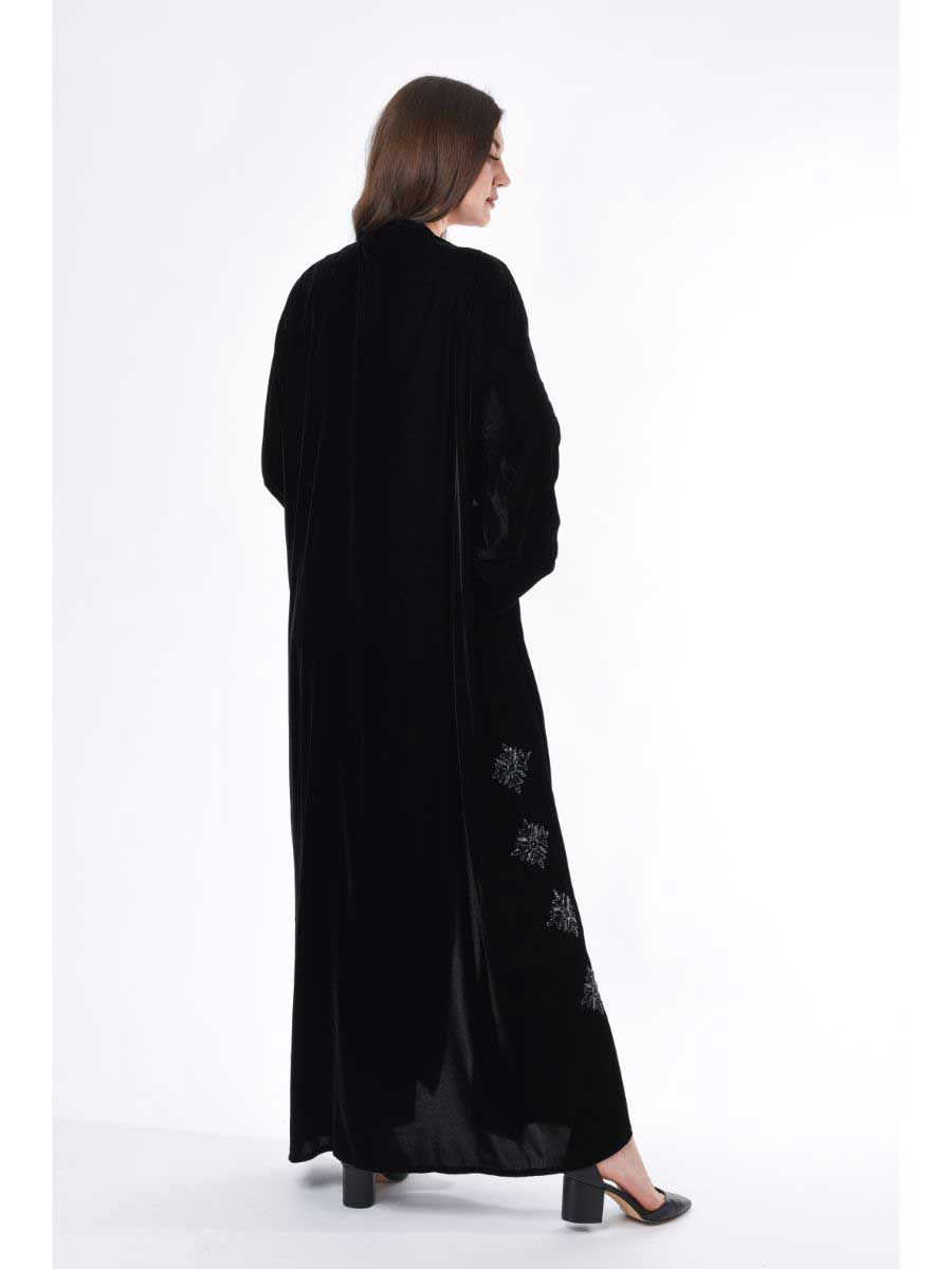 MOiSTREET Black Velvet Abaya