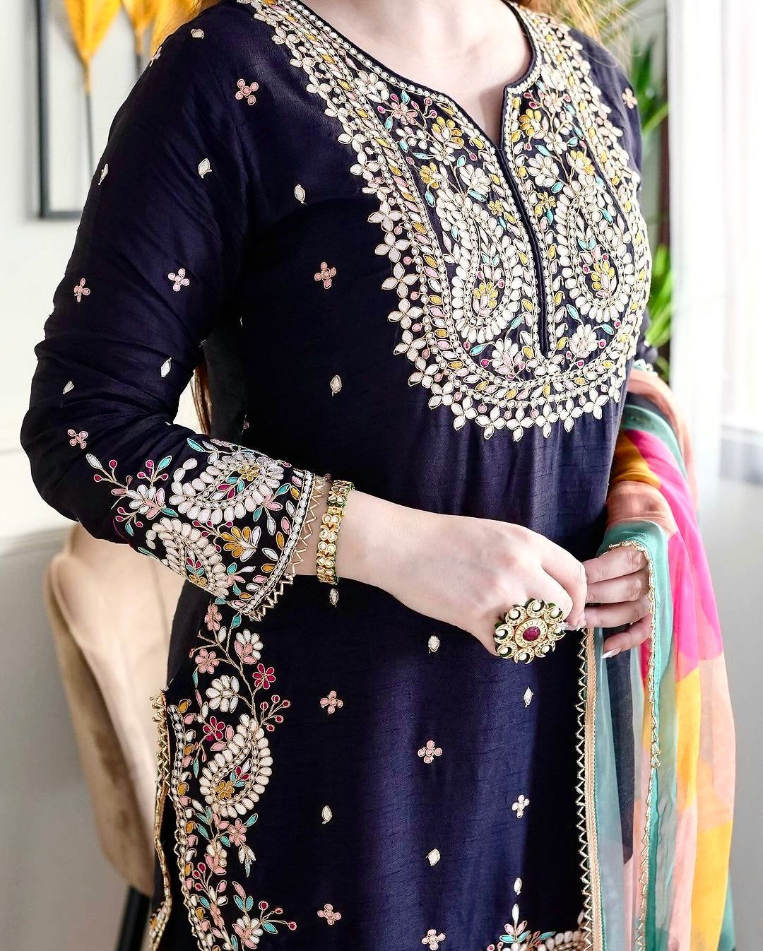 Fab Zone Beautiful Party Wear Top And Bottom With Dupatta