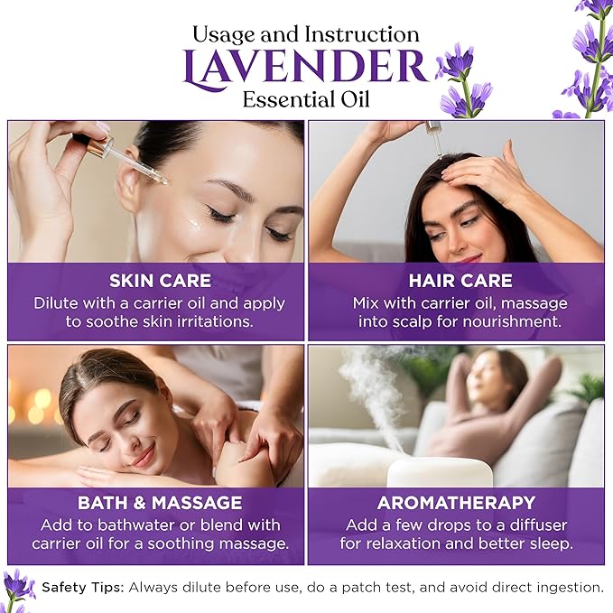 Rey Naturals Lavender Essential Oil for Hair,Skin|100% Pure Lavender Oil with Natural Lavandula Angustifolia Extract 15 ml