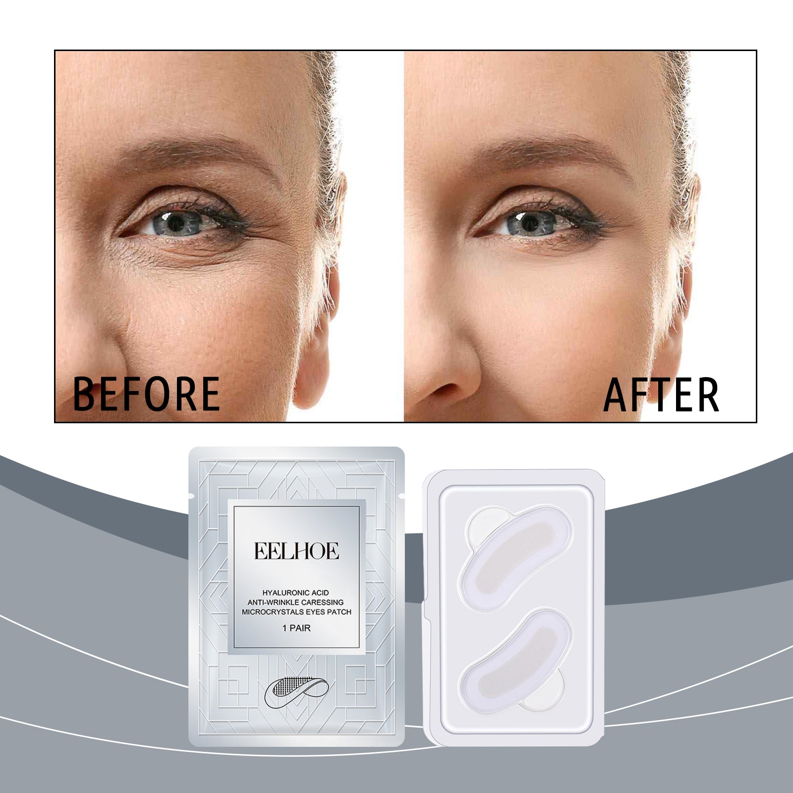 Anti-Wrinkle Eye Mask, Hydrating, Brightening, Eye Care, Firming, Collagen, Vitamin E ,1pairs