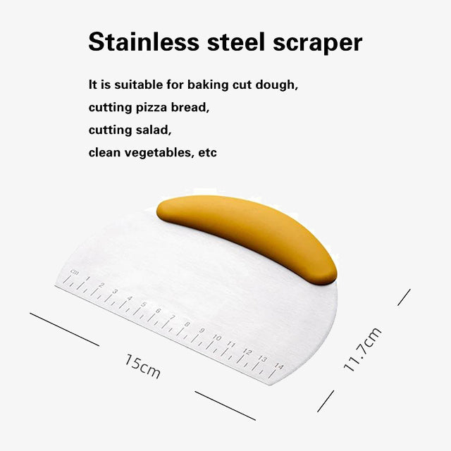Household Stainless Steel Semi-Round Baking Knife with Scale - Precision Cutter for Cakes, Pastries, and More