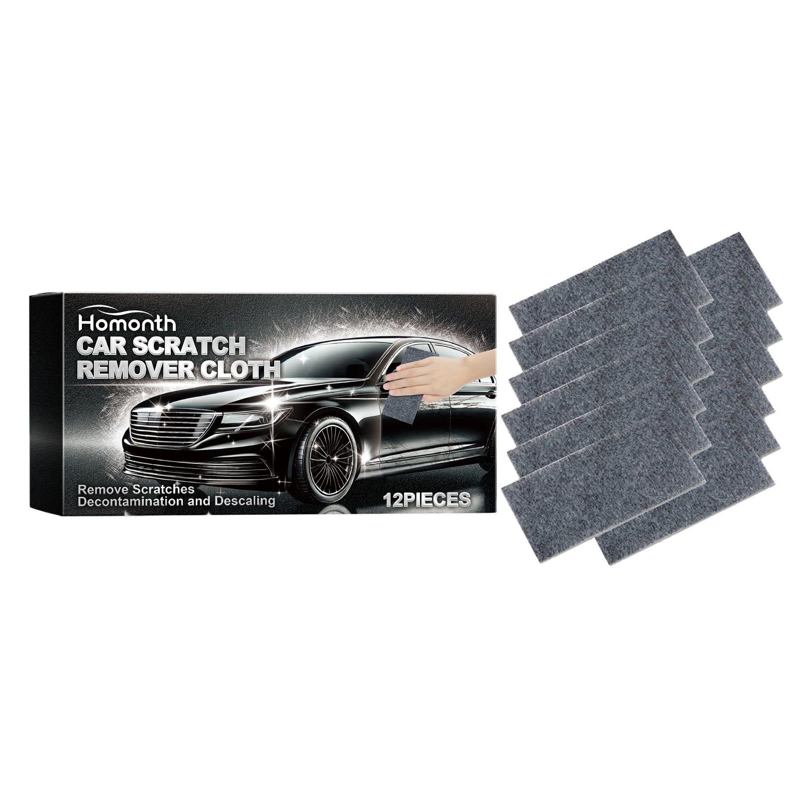 Car Scratch Remover Cloth, Easy Car Cleaning, Paint Repair, Water Stain Removal ,12pcs