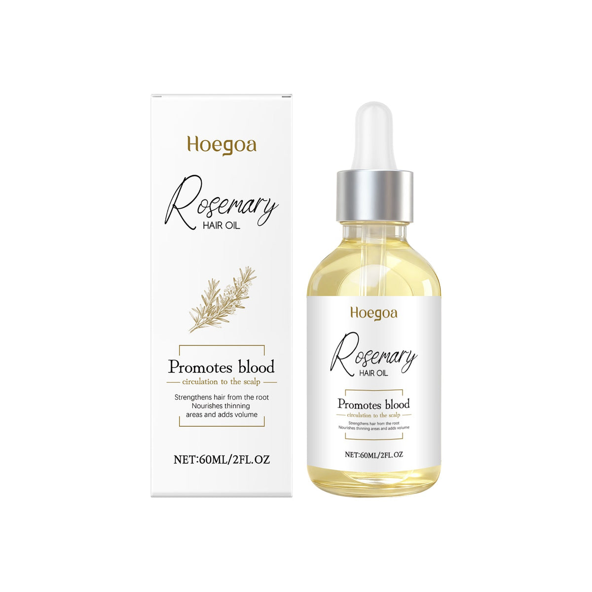 Revitalize Hair Essential Oil, Natural Rosemary & Ginger Root, Frizz Control, Moisturizing, Easy Absorption ,60ml