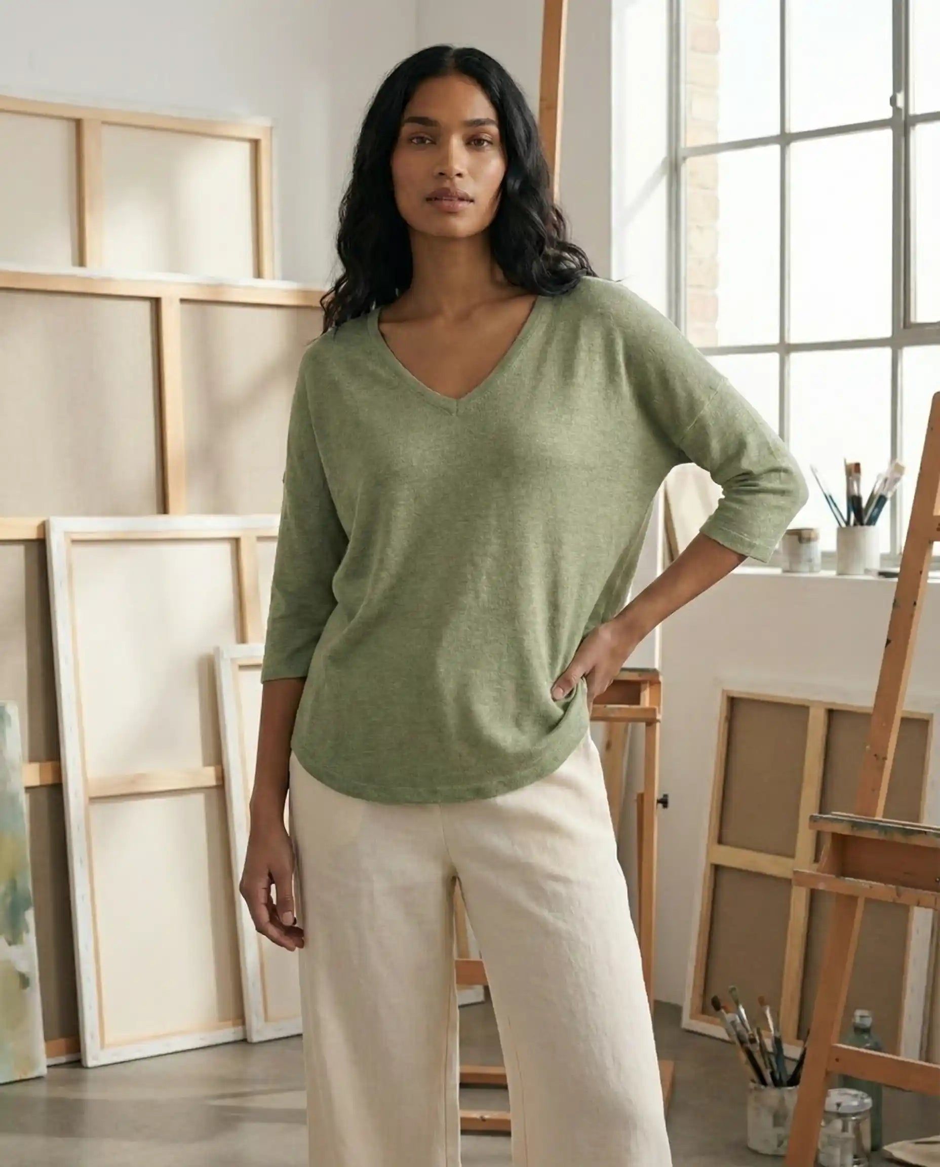Anthropologie Green Top