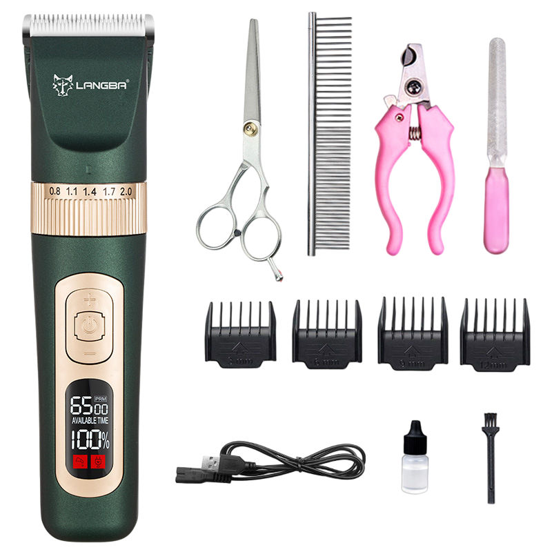 USB Pet Hair Clipper with LCD Display