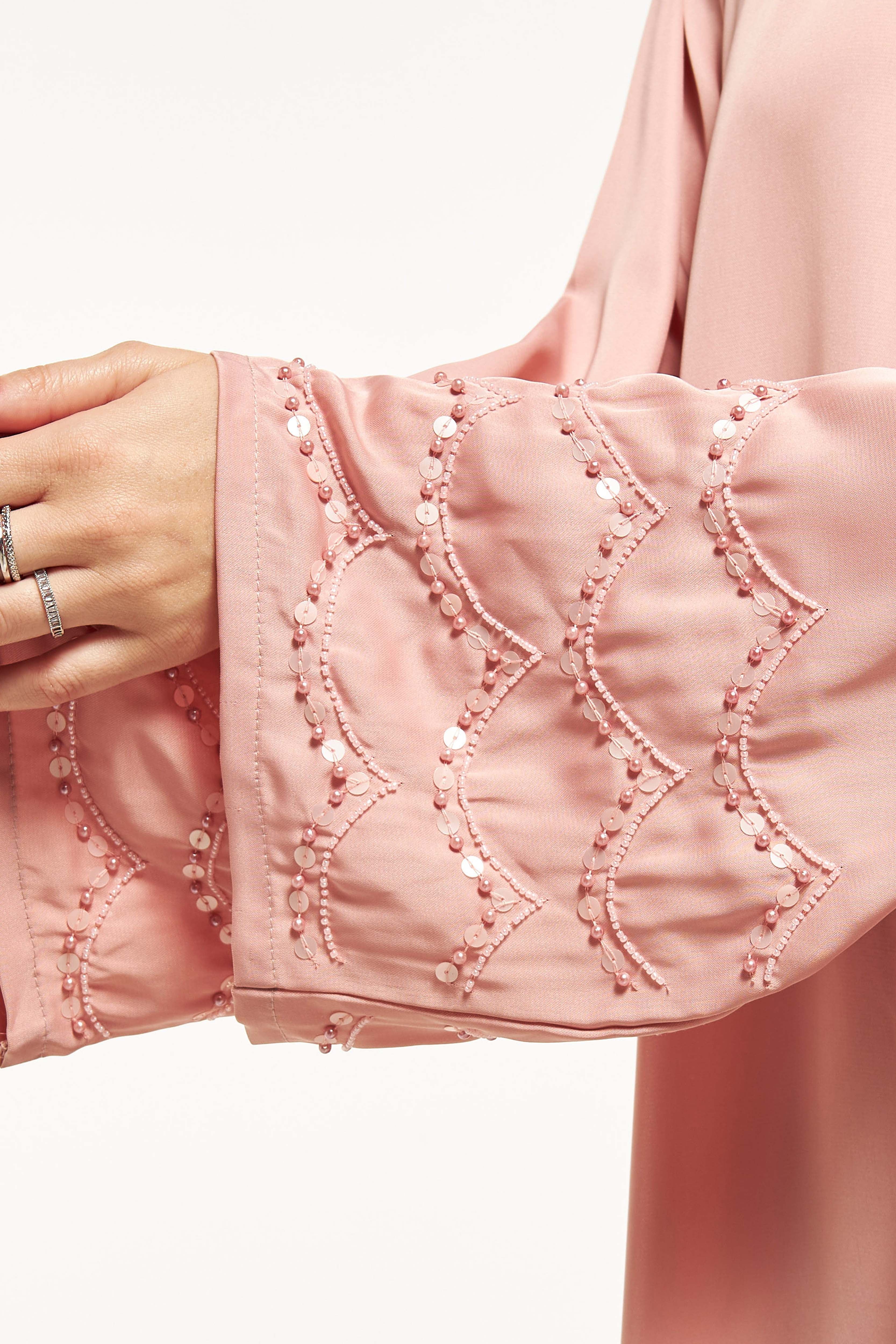 MOiSTREET Embellished Abaya with Sheila