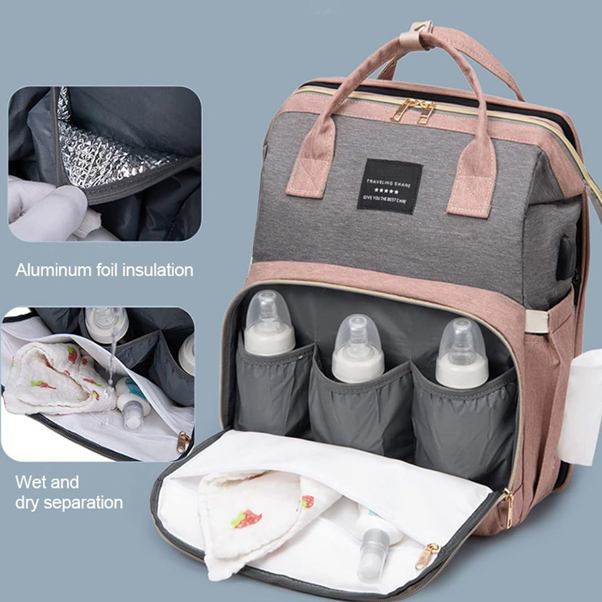 Diaper Bag Backpack Baby Diaper Bags Multifunctional Travel Diaper Waterproof Backpack